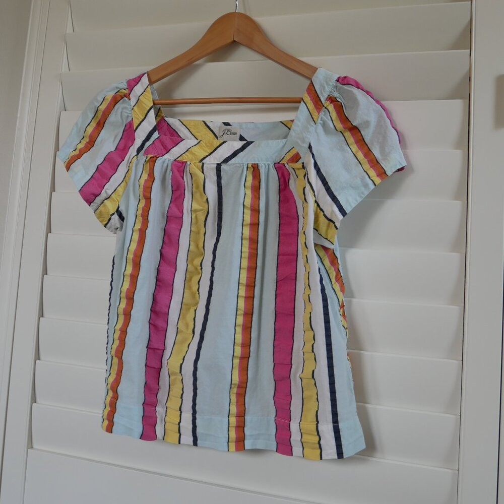 J. Crew Striped Seersucker Top